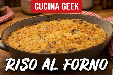 Riso al forno con funghi e patate